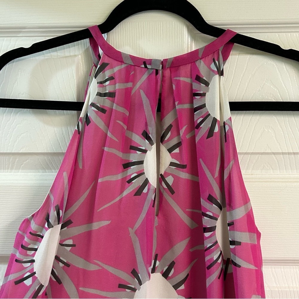 Diane von Fursetenberg Lainey Silk Pink Halter Dress Sunburst Resortwear Sz 0 - Picture 9 of 11